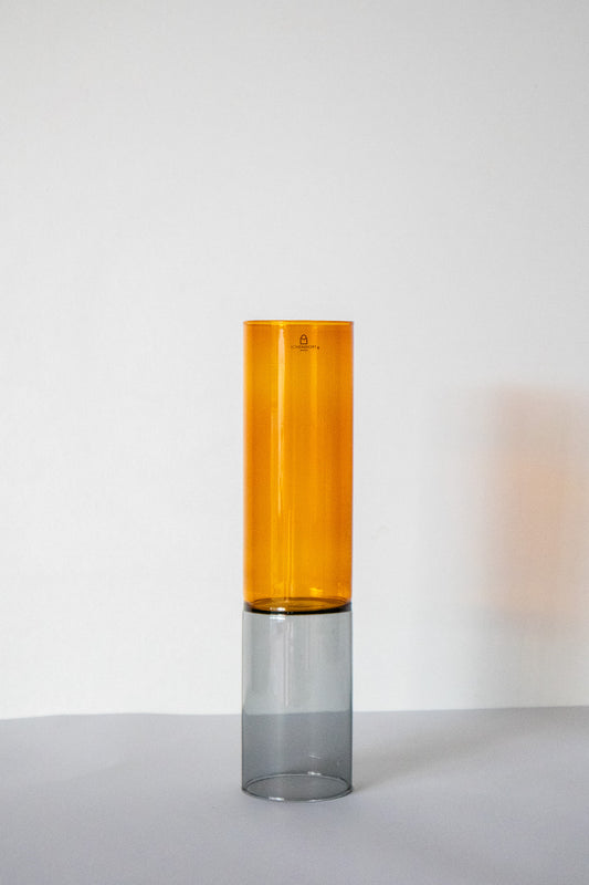 ICHENDORF BAMBOO GROVE VASE AMBER/ SMOKE