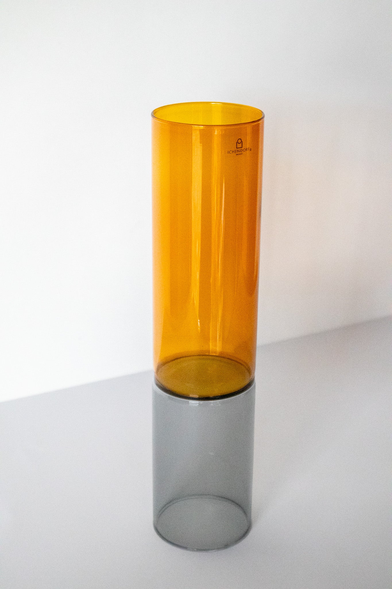 ICHENDORF BAMBOO GROVE VASE AMBER/ SMOKE