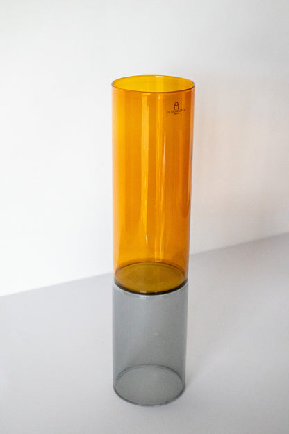 ICHENDORF BAMBOO GROVE VASE AMBER/ SMOKE