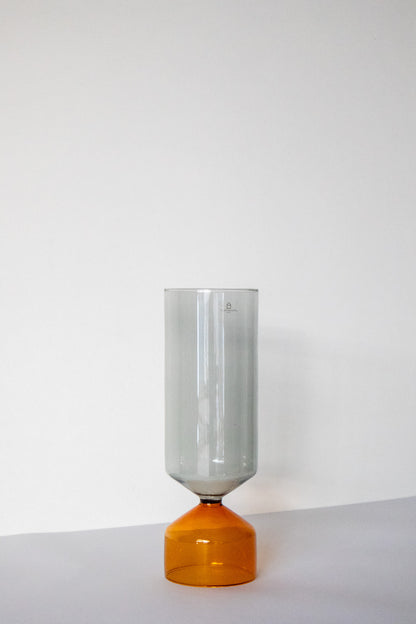 ICHENDORF SHORT VASE AMBER/SMOKE