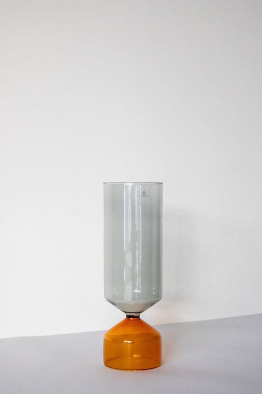 ICHENDORF SHORT VASE AMBER/SMOKE